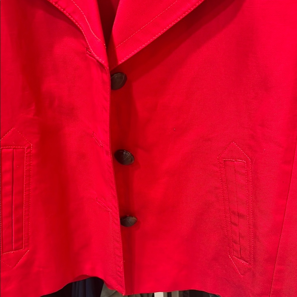 Talbots Bright Red Three-Button Blazer - Picture 8 of 9